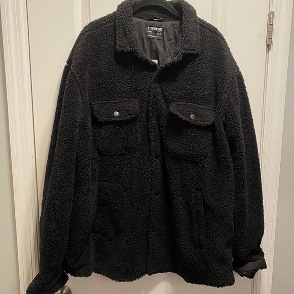 Express Sherpa Shirt Jacket NWT - Picture 4 of 6
